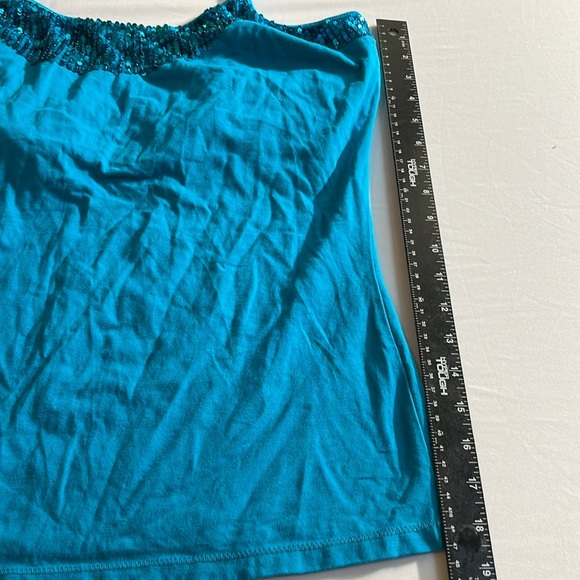 BISOU BISOU X-Large Aqua blue bra top camisole with sequins - Picture 4 of 10